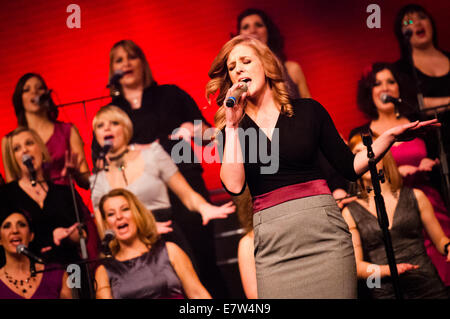 Perpetuum Jazzile, slovène, groupe de musique a cappella à la scène en concert sold out Dvorana Tabor, Maribor, Slovénie, 2012 Banque D'Images