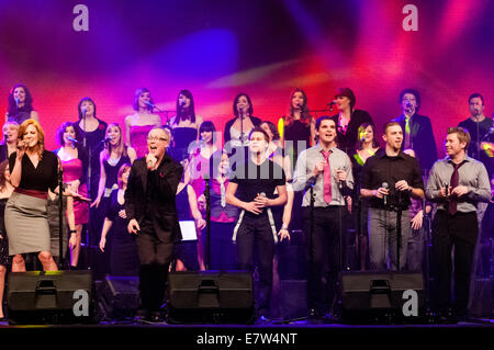 Perpetuum Jazzile, slovène, groupe de musique a cappella à la scène en concert sold out Dvorana Tabor, Maribor, Slovénie, 2012 Banque D'Images