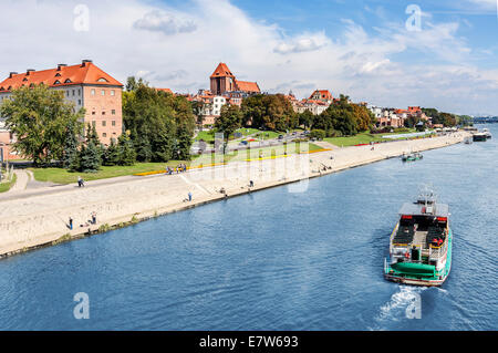 Torun ville situé sur la Vistule, Banque mondiale, la Pologne. Banque D'Images