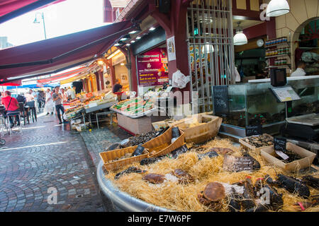 Le marché aux poissons à Trouville sur Mer, Normandie France UE Banque D'Images