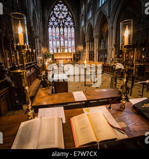 Intérieur de la cathédrale de Ripon, Yorkshire. Banque D'Images