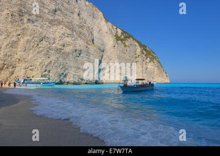 Dans Spiwreck Amazing beach Zakynthos, Grèce Banque D'Images