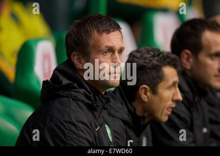 Glasgow, Ecosse. Sep 24, 2014. Coupe de la ligue écossaise. Gestionnaire celtique Ronny Deila écossais au cours de la 3ème Coupe de Ligue match, Celtic versus coeurs de Celtic Park Stadium. Credit : Action Plus Sport/Alamy Live News Banque D'Images