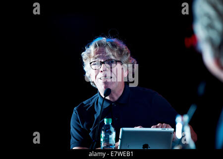 David Hepworth parle à Mark Ellen au Soho Literary Festival 2014 Banque D'Images