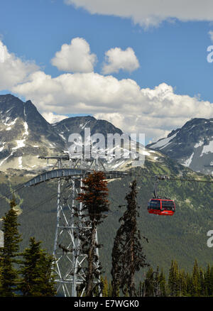 La télécabine à Whistler Mountain Vancouver, Canada. La nouvelle télécabine moderne et est une mise à niveau sur le plus haut des ascenseurs. Banque D'Images