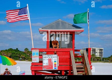 Station de la Garde côtière canadienne vie Siesta Beach Sarasota en Floride Banque D'Images