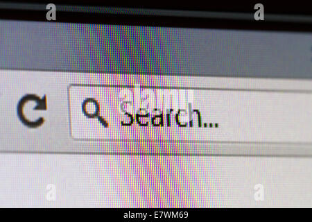 Barre d'adresse du navigateur Internet avec recherche de texte dans l'écran d'ordinateur. Banque D'Images