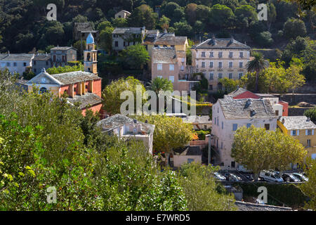 Le paysage urbain de Nonza, Cap Corse, Haute-Corse, Corse, France Banque D'Images