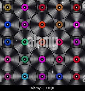 Multicolor music vinyls avec formes star background concept Banque D'Images