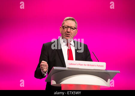 Conférence du Parti Travailliste Jour 3 , lundi Len McCluskey, secrétaire général du syndicat Unite Banque D'Images