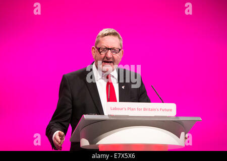 Conférence du Parti Travailliste Jour 3 , lundi Len McCluskey, secrétaire général du syndicat Unite Banque D'Images