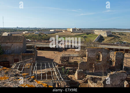 Castelo de Castro Marim, château médiéval maure et Forte de São Sebastião, Castro Marim, Saint-Sébastien, Algarve, Portugal Banque D'Images