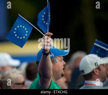 Gleneagles, Sangüesa, Perthshire, en Écosse. 25 Septembre, 2014. La Ryder Cup. Les fans européens lors de la cérémonie d'ouverture. Credit : Action Plus Sport/Alamy Live News Banque D'Images