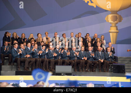 Gleneagles, Sangüesa, Perthshire, en Écosse. 25 Septembre, 2014. La Ryder Cup. L'équipe à la cérémonie d'ouverture. Credit : Action Plus Sport/Alamy Live News Banque D'Images