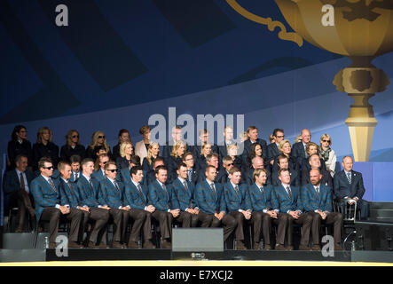 Gleneagles, Sangüesa, Perthshire, en Écosse. 25 Septembre, 2014. La Ryder Cup. L'équipe à la cérémonie d'ouverture. Credit : Action Plus Sport/Alamy Live News Banque D'Images