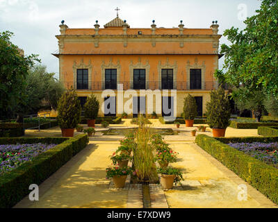 Les jardins du Palais de l'Alcazar de Jerez Banque D'Images
