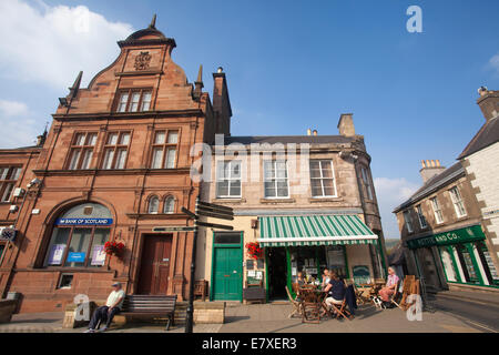 Melrose Place du marché, jolie petite ville dans la région des Scottish Borders, le Roxburghshire, Ecosse, Royaume-Uni Banque D'Images