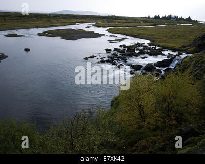 Þingvellir (Thingvellir), Parc National de Bláskógabyggð, le sud-ouest de l'Islande Banque D'Images