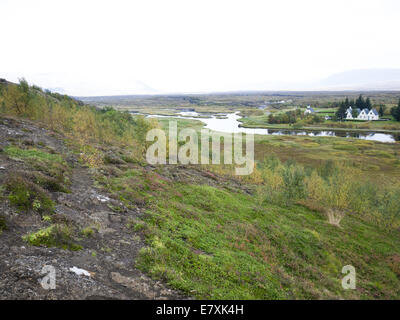 Þingvellir (Thingvellir), Parc National de Bláskógabyggð, le sud-ouest de l'Islande Banque D'Images
