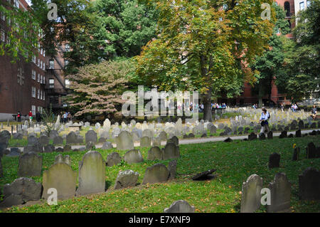 Cimetière Granary à Boston, Massachusetts, comme le lieu de sépulture de Samuel Adams Banque D'Images