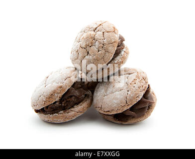 Petits biscuits avec garniture au chocolat Banque D'Images