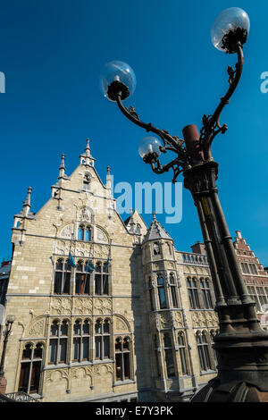 Une belle fin de journée à étés Graslei, la vieille ville médiévale de Gand en Belgique Banque D'Images