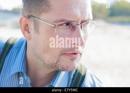 40 ans man portrait close up outdoor Banque D'Images