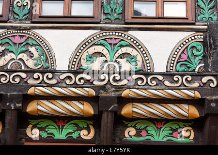 Maison à pans de bois, de style Renaissance de la Weser, Hoexter, Weser Uplands, Rhénanie du Nord-Westphalie, Allemagne, Europe, Banque D'Images