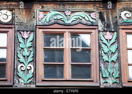 Maison à pans de bois, de style Renaissance de la Weser, Hoexter, Weser Uplands, Rhénanie du Nord-Westphalie, Allemagne, Europe, Banque D'Images