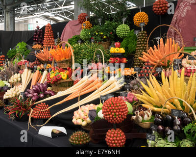 Malvern, Worcestershire, Royaume-Uni 26 septembre 2014. Le Malvern Autumn show se prépare à accueillir les visiteurs samedi et dimanche, Malvern, Royaume-Uni. Sur la photo : légumes merveilleux de l'affichage de Medwyns Rivier. Crédit : Ian Thwaites/Alamy Live News Banque D'Images