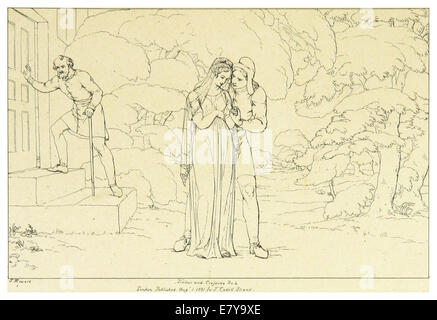 Une illustration de l'édition 1828-33 de Howard de 'Troilus and Cressida' de Shakespeare, offrant une interprétation visuelle d'une scène de la pièce. Banque D'Images