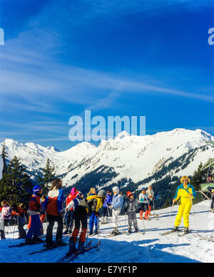 Ski Morgins ski Alpes Suisse Valais Suisse Banque D'Images