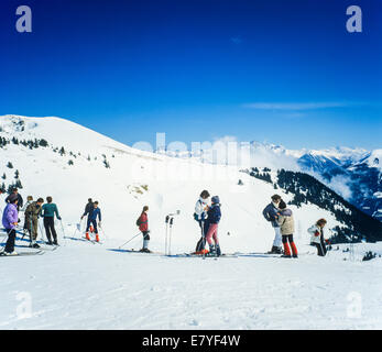 Ski Morgins ski Alpes Suisse Valais Suisse Banque D'Images