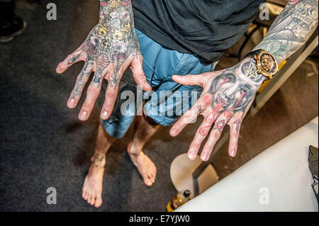 Londres, Royaume-Uni. 26 Sep, 2014. 10e Convention Internationale de tatouages Tobacco Dock , , Londres UK Vendredi 26 Septembre Banque D'Images