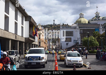 Le Venezuela à la rue Plaza Grande (place principale) dans le centre-ville historique de Quito, Équateur Banque D'Images