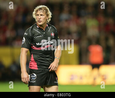 Oxford, UK. 26 Sep, 2014. Aviva Premiership. Billy Twelvetrees au cours de l'Aviva Premiership match de rugby entre le gallois contre Gloucester Rugby. Credit : Action Plus Sport/Alamy Live News Banque D'Images