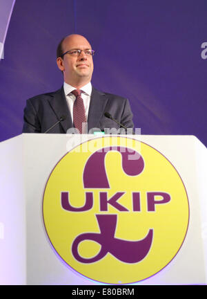 Le député MARK MARK RECKLESS RECKLESS député conservateur 27 septembre 2014 HIPPODROME DE DONCASTER DONCASTER YORKSHIRE ANGLETERRE Banque D'Images