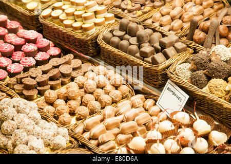 Différents types de chocolat sous différentes formes Banque D'Images