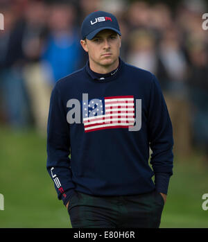 Gleneagles, Sangüesa, Perthshire, en Écosse. 27 Sep, 2014. La Ryder Cup. Jordan Spieth [USA] au cours samedi quatuors. Credit : Action Plus Sport/Alamy Live News Banque D'Images