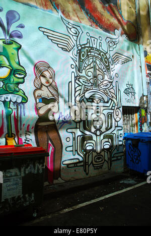 Graffiti sur les murs, Melbourne, Victoria, Australie. Banque D'Images