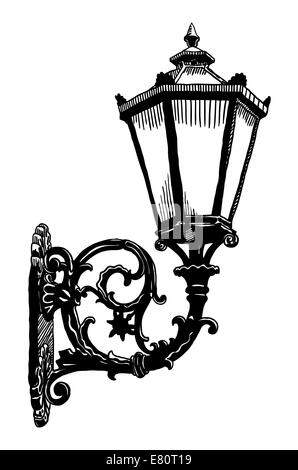 Dessin à l'encre de l'élément de design sketch vintage, Vintage lanterne Banque D'Images