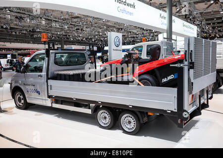 Nouvelle VW T5 chariot à la 65e salon IAA Véhicules utilitaires à Hanovre, Allemagne 2014 Banque D'Images