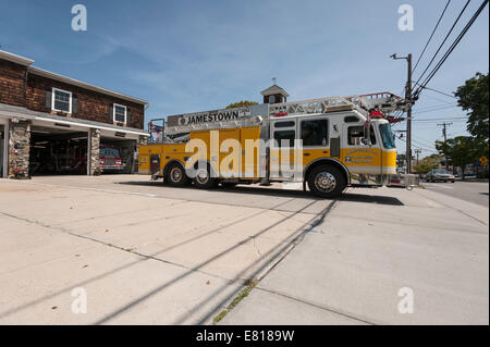 Jamestown, Rhode Island Station du service d'incendie et d'appareils. Banque D'Images