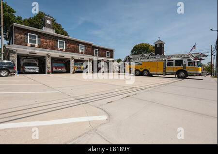 Jamestown, Rhode Island Station du service d'incendie et d'appareils. Banque D'Images