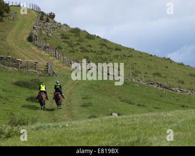 Chevaux et cavaliers au Pays de Galles Banque D'Images