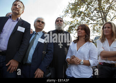 Paris, France. 28 Sep, 2014. "Pas en mon nom", le français protester pour dénoncer ISIS décapitations, Paris, France Crédit : Ania Freindorf/Alamy Live News Banque D'Images