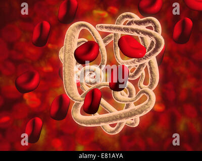 Image conceptuelle de l'hémoglobine et des globules rouges. L'hémoglobine est une protéine responsable du transport de l'oxygène dans le sang rouge Banque D'Images