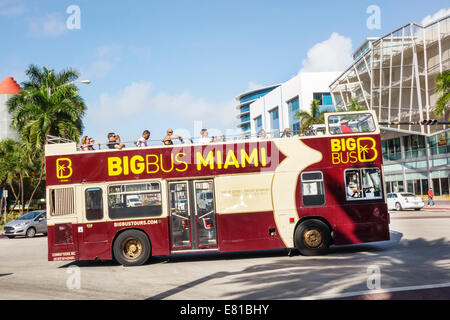 Miami Beach Florida, Big bus Miami, double étage, bus, FL140305015 Banque D'Images