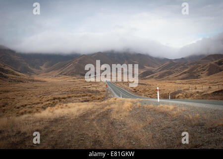 Paysage alpin, île du Sud, Nouvelle-Zélande : Lindis Pass Banque D'Images