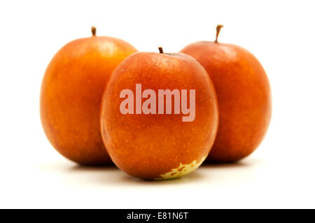 Jujube sur fond blanc Banque D'Images